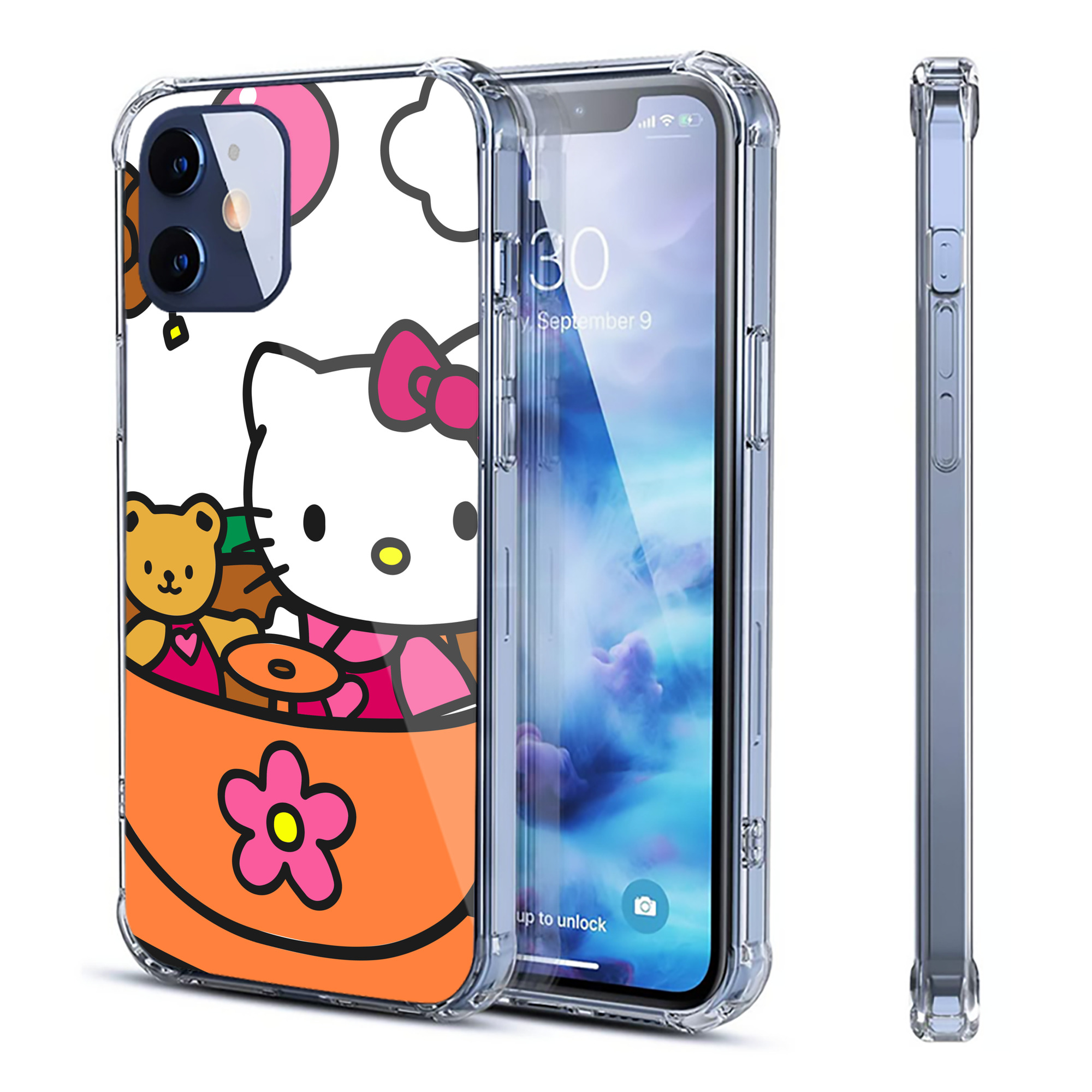 （画像用） Hello Kitty ハローキティ 【iPhone 12シリーズ対応】透明スマホケース（クリアソフトケース）